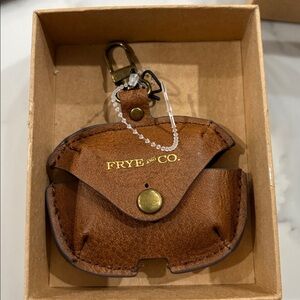 Frye & Co. Brown Leather Keychain Earbud case